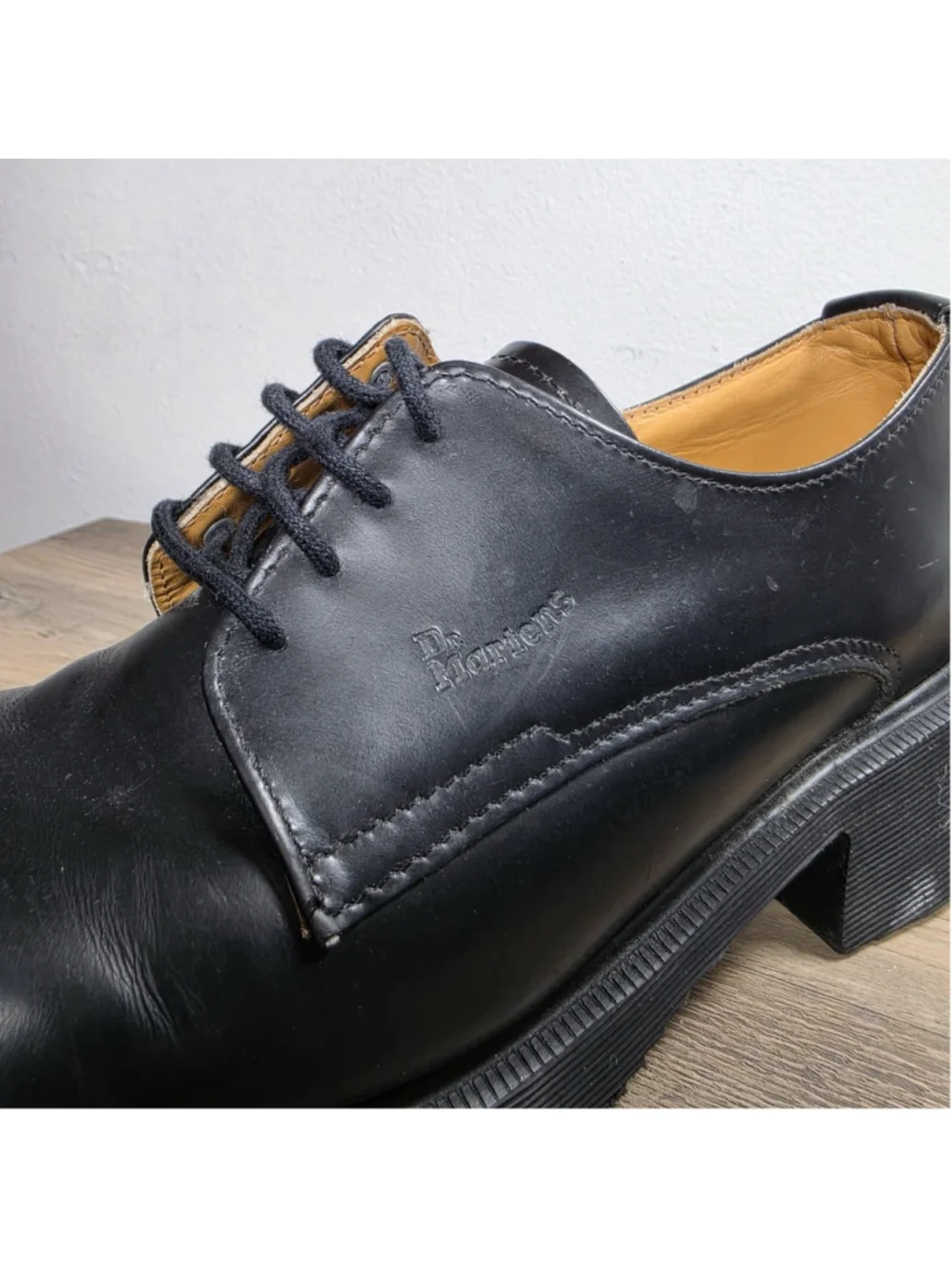 Dr Martens VTG Derby Shoes Women's 6 US Black Leather Chunky 8461 England